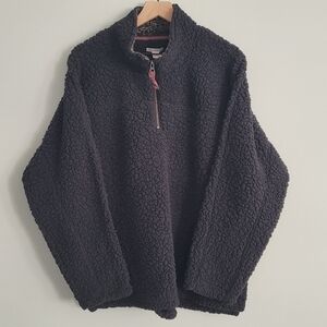 Black Sherpa Quarter-Zip Pullover